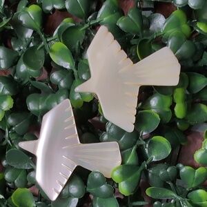 Carved Mother Of Pearl Bird Earrings